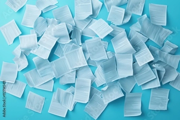 Fototapeta Policy documents floating on blue background for environmental agreements
