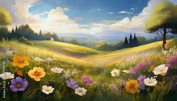 Fototapeta spring in the mountains