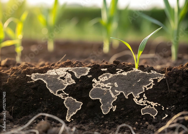 Obraz visual variation include a world map