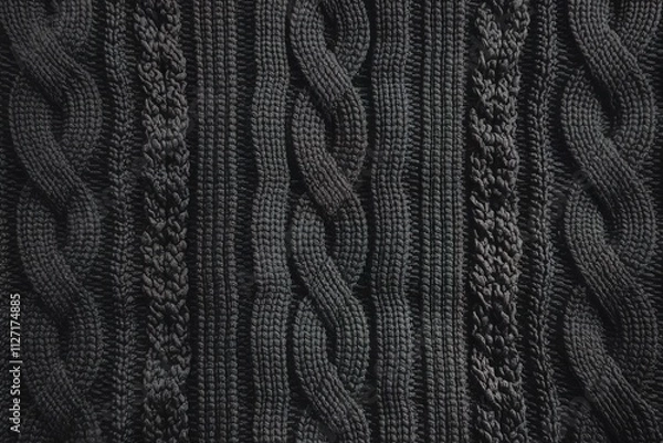 Fototapeta A close-up view of a textured fabric, a knitted garment