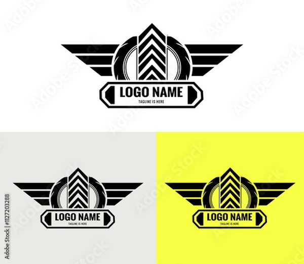 Obraz logo wheel with wings vector