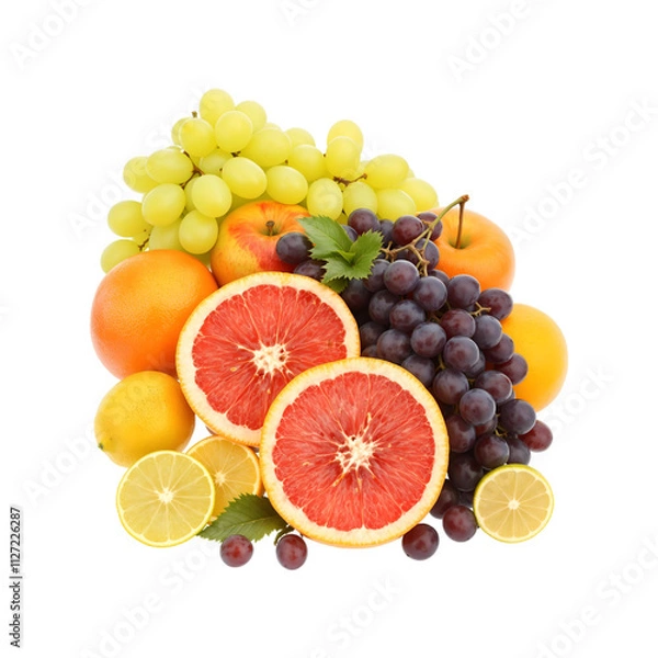 Obraz fruits on white background