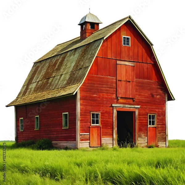 Fototapeta old red barn