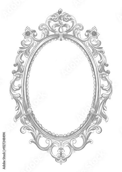 Obraz antique silver frame illustration