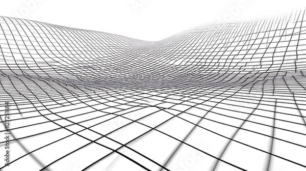 Fototapeta Abstract Gridded Surface Undulating Wave Pattern