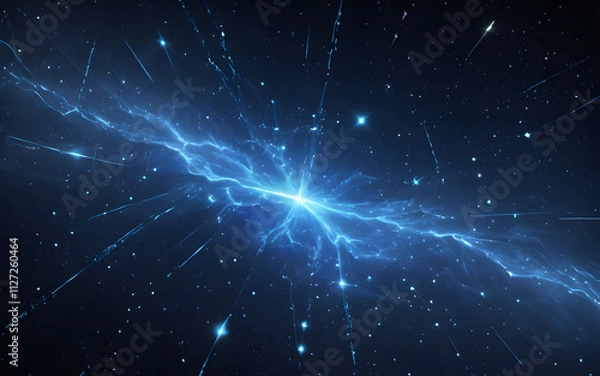 Fototapeta A glowing rift in space revealing alternate constellations
