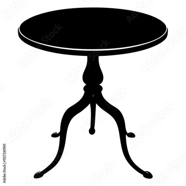 Fototapeta Black table furniture shape collection icons.  Table art front view. Table modern style silhouette art & illustration.