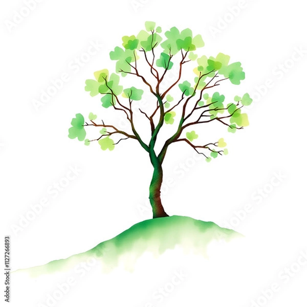 Fototapeta green tree isolated on white