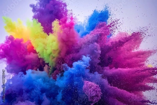 Fototapeta A photo of a vibrant explosion of multicolored particles