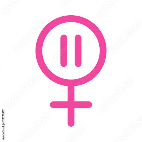 Fototapeta Menopause symbol Vector flat thin line illustration
