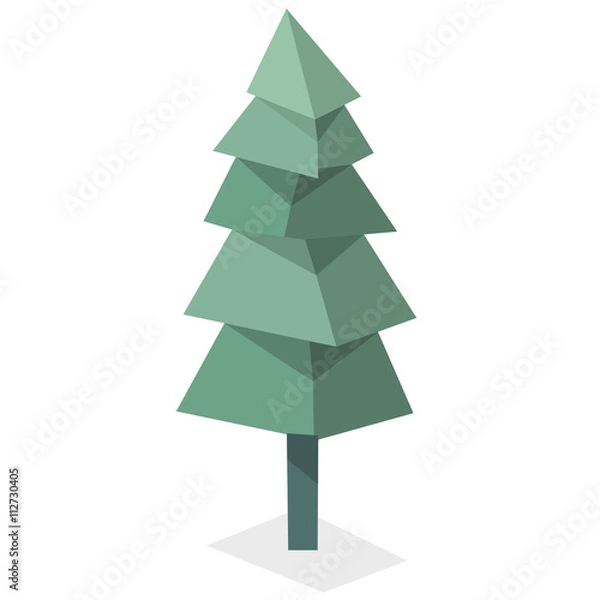 Obraz Pine Tree in Poligon Style