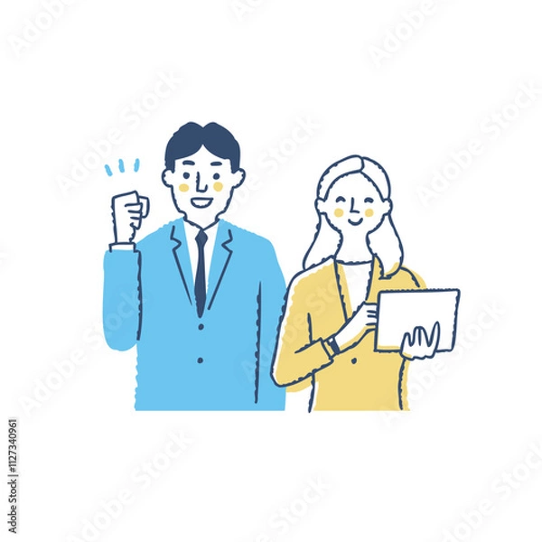 Obraz 笑顔のビジネスパーソン　男女