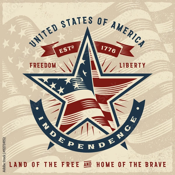 Obraz Vintage USA Independence Label
