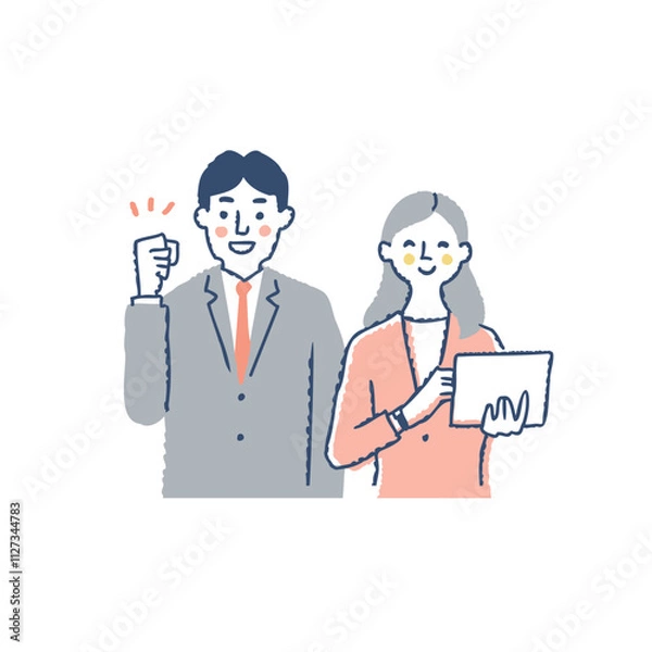 Obraz 笑顔のビジネスパーソン　男女