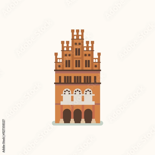 Fototapeta Chernivtsi University building. Flat illustration