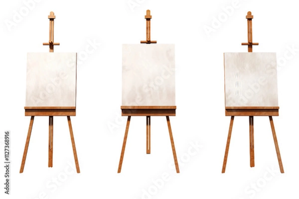 Fototapeta Studio Essentials: Isolated Easels on transparent background - Generative AI