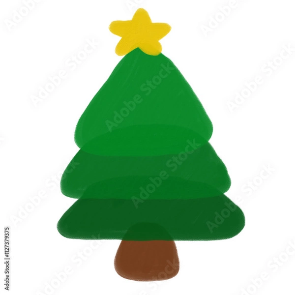 Obraz christmas tree on white