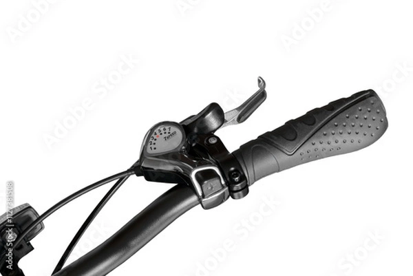 Obraz Black bicycle handlebar.