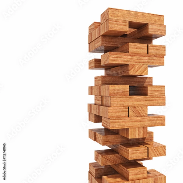 Obraz wood blocks tower toy