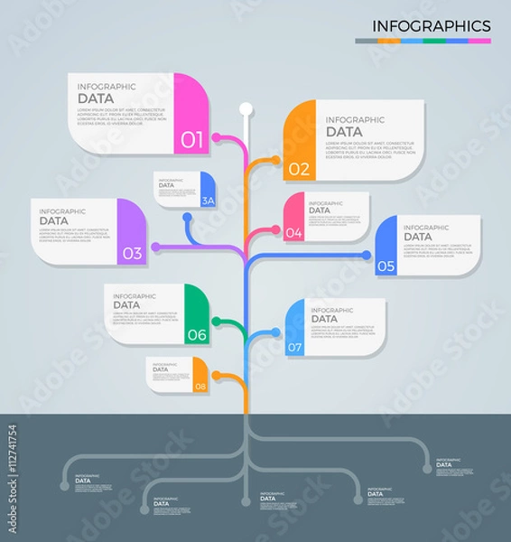 Obraz Business Infographics element design. Work flow vector Illustration template.