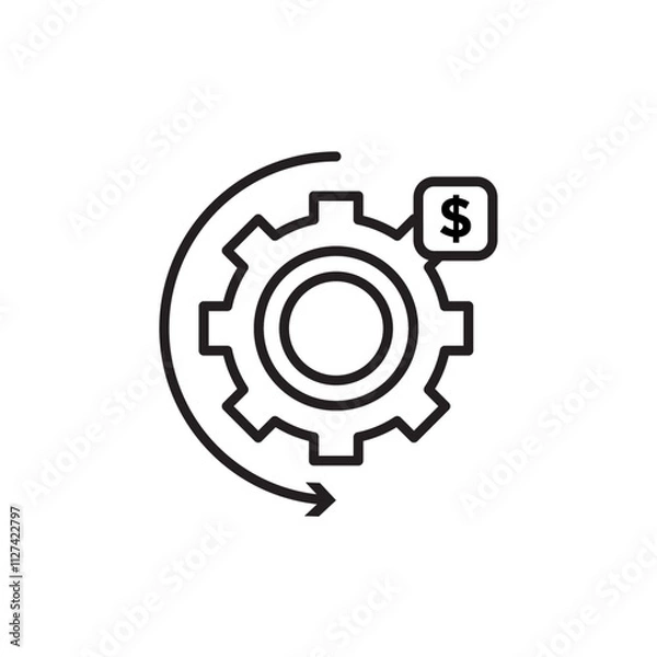 Fototapeta Costs optimization icon Vector flat thin line illustration