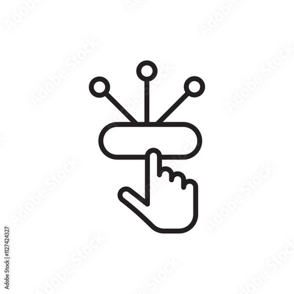 Fototapeta Interaction icon Vector flat thin line illustration