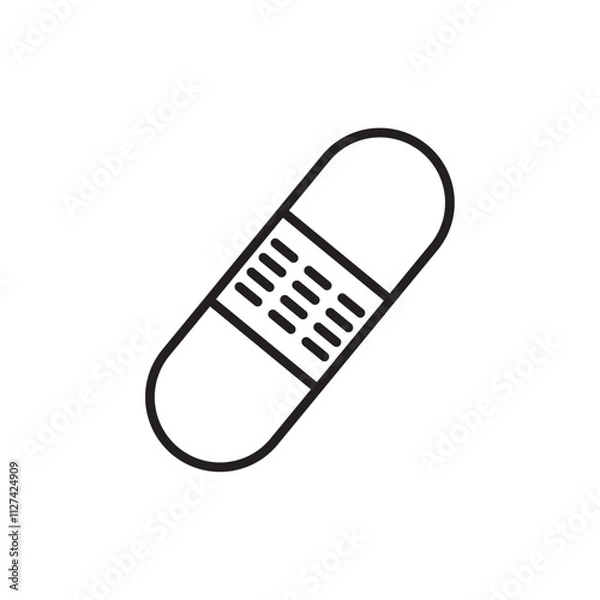 Fototapeta Medical patch icon Vector flat thin line illustration