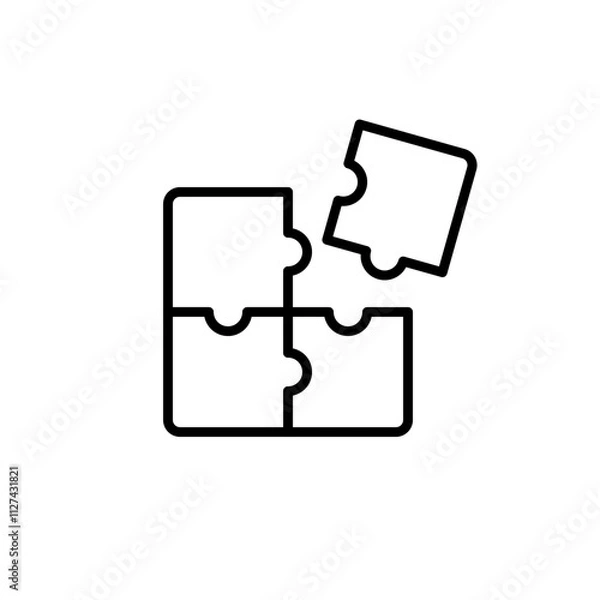 Fototapeta Puzzle icon. Vector. Isolated. Flat design
