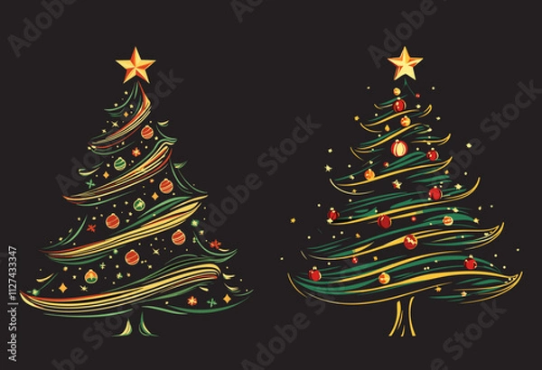 Obraz Vector Christmas tree