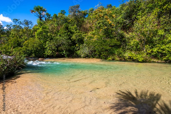 Fototapeta View of Puçá Beach (Praia do Puçá) at Serras Gerais - Aurora do Tocantins, Brazil