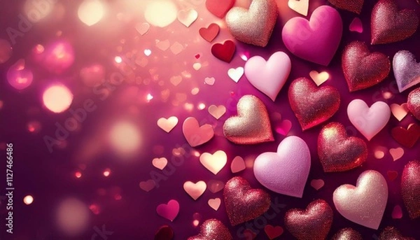 Fototapeta copy space stockphoto beautiful valentine background with hearts and romatic colors romantic backbround or wallpaper for valentiners day beautiful design for card greeting card