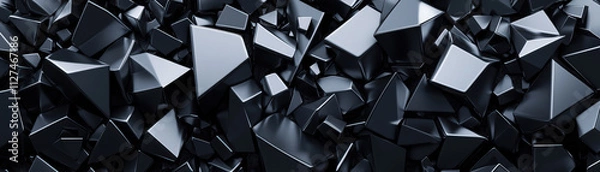 Obraz Dark abstract background featuring sharp angular shapes and textures