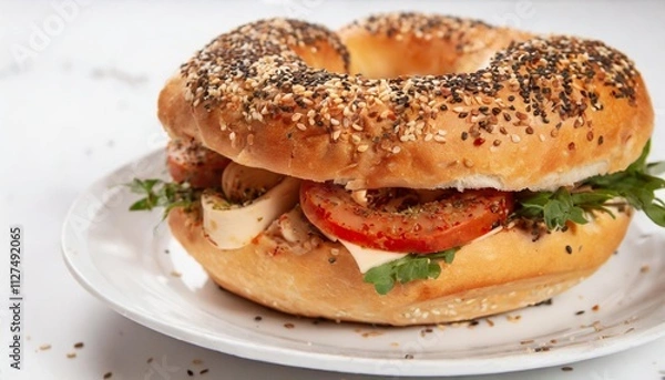 Fototapeta Bold Flavored Stuffed Bagels: A Modern Take on Classics