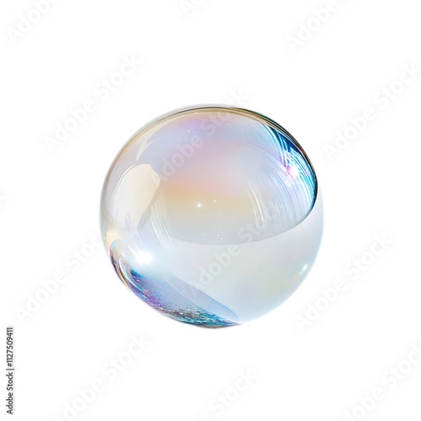Obraz Beautiful Transparent Soap Bubble with Iridescent Surface Details