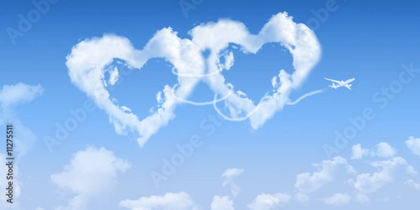 Fototapeta duet serc chmury