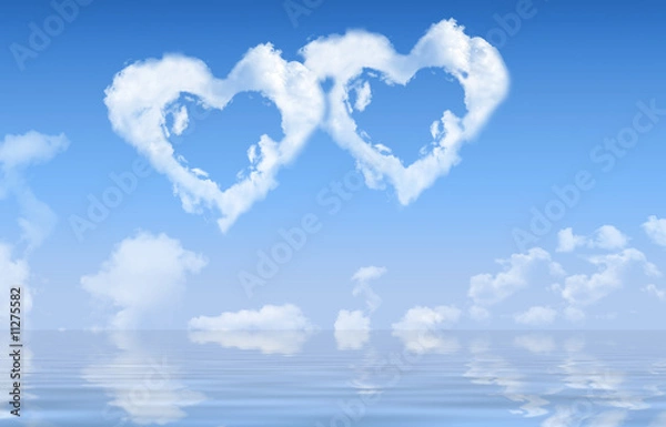 Obraz duo coeurs nuages