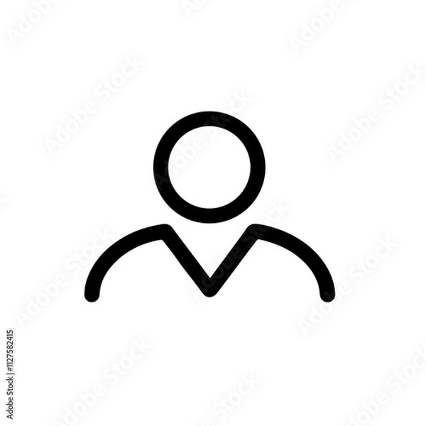 Fototapeta Person Outline Symbol Representing User, Profile, or Individual Identification in Digital Interfaces