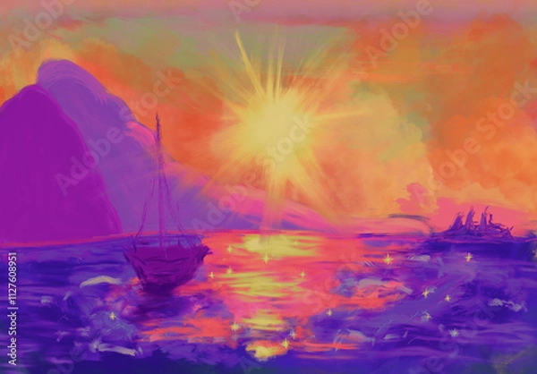 Obraz Sunset at the ocean