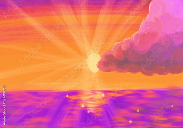 Obraz Sunset tá the ocean 2