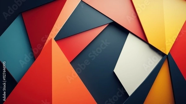 Fototapeta Abstract Geometric Design Featuring Vivid Colors and Shapes