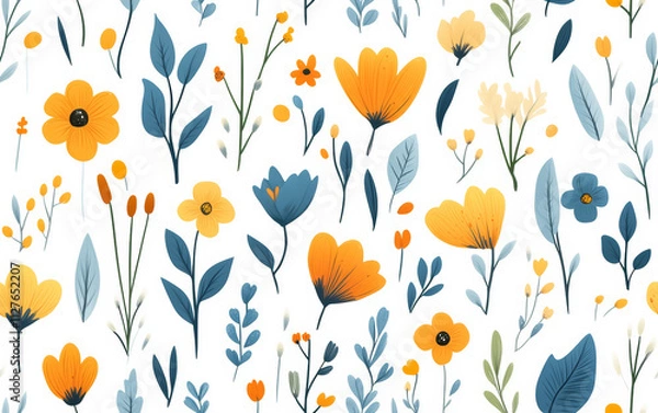 Fototapeta Retro style floral texture art background

