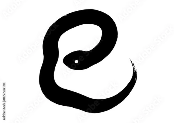 Obraz 巳_巳年年賀状 素材_筆文字デザイン_03