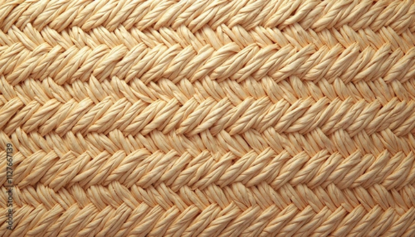 Obraz Close-up braided straw mat texture with intricate weaving patterns for design and background