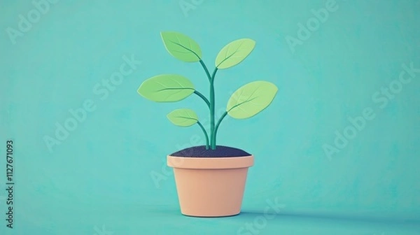 Obraz investment plant sprouting flat design front view sustainability theme animation vivid 