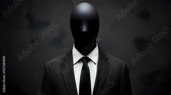Fototapeta Anonymous Figure in Suit: Exploring Identity and Secrecy