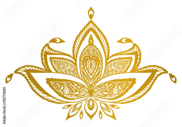 Obraz gold lotus border mandala.