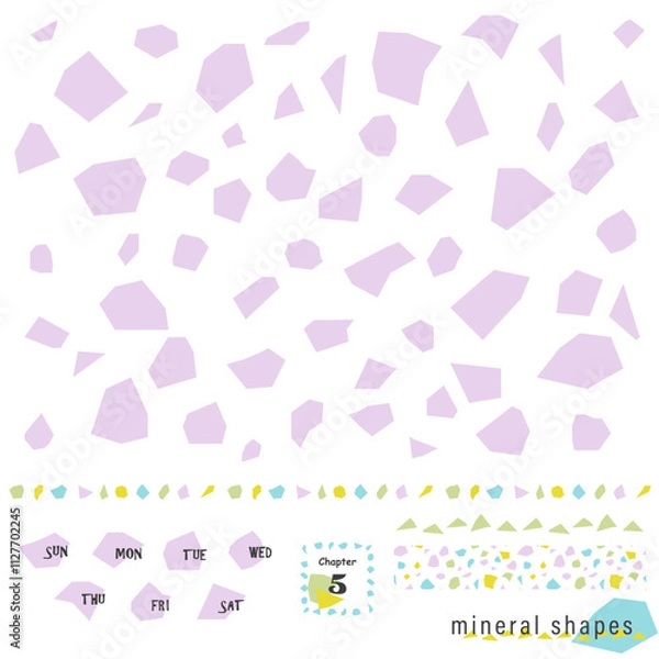 Obraz 鉱石みたいな形のシンプルなあしらいセット