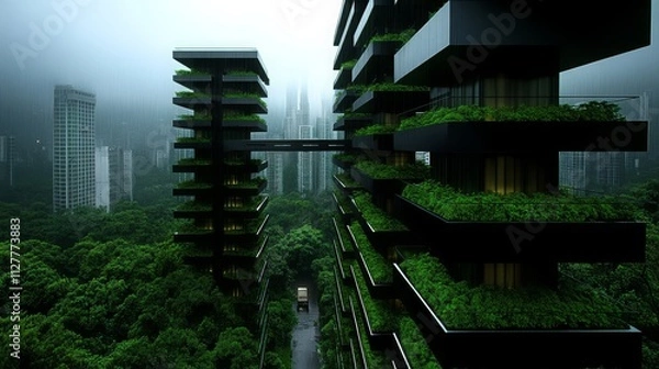 Fototapeta Innovative Digital Art Visualizing Modern Architecture