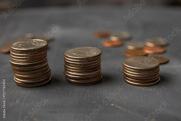 Fototapeta Coins in a jar and money savings for the future