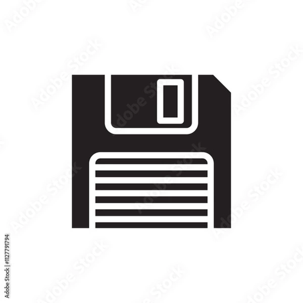 Obraz Floppy disk icon Thin line art collection